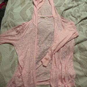 Ruff Hewn Soft Pink Hooded Cardigan
